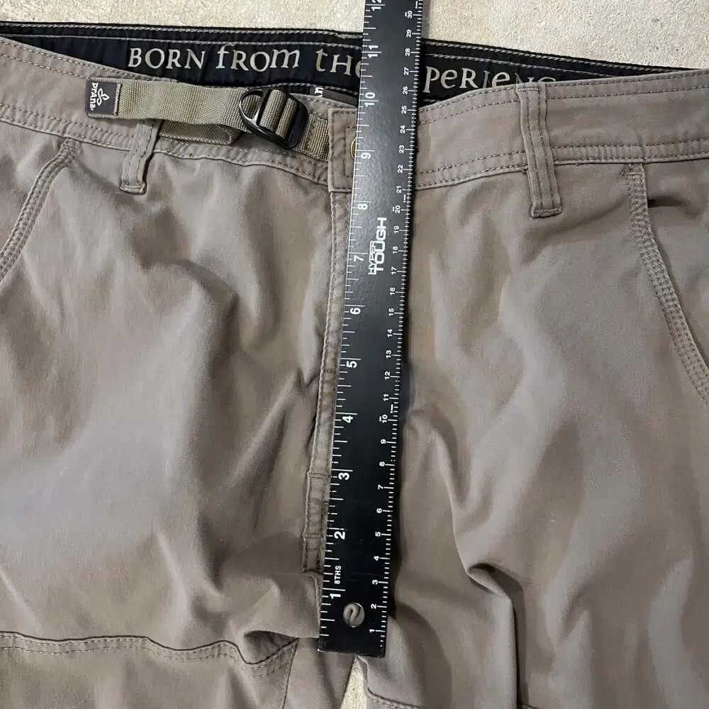 Y2K prAna Stretch Cargo Hiking Pants Snap Hem Gorpcore Trail 36x29